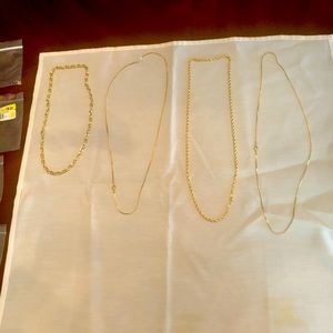 Lot of 10 Gold Colored Necklaces Multi Sizes NWOT